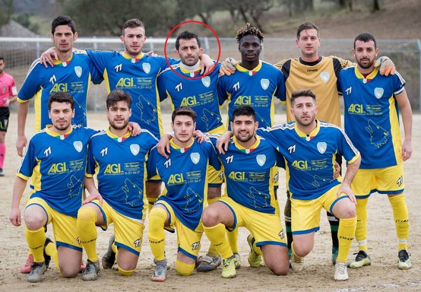 Il Real Sant'Agata, con capitan Cosentino (nel tondino rosso)