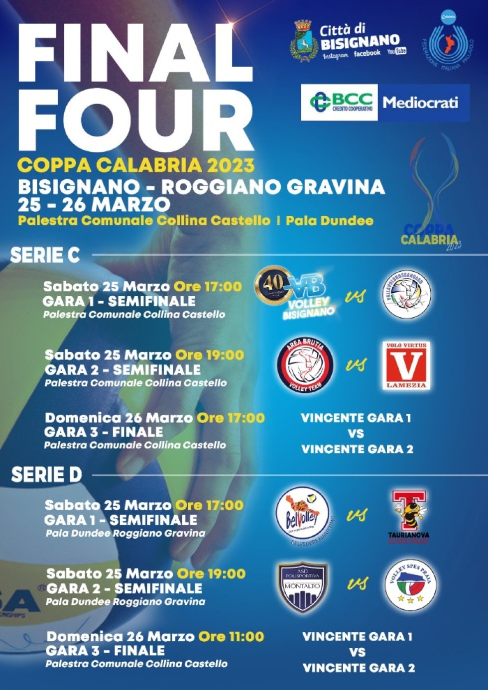 Il programma degli eventi Volley