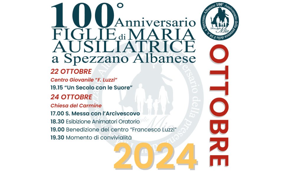 Si festeggiano i 100 anni delle FMA a Spezzano Albanese