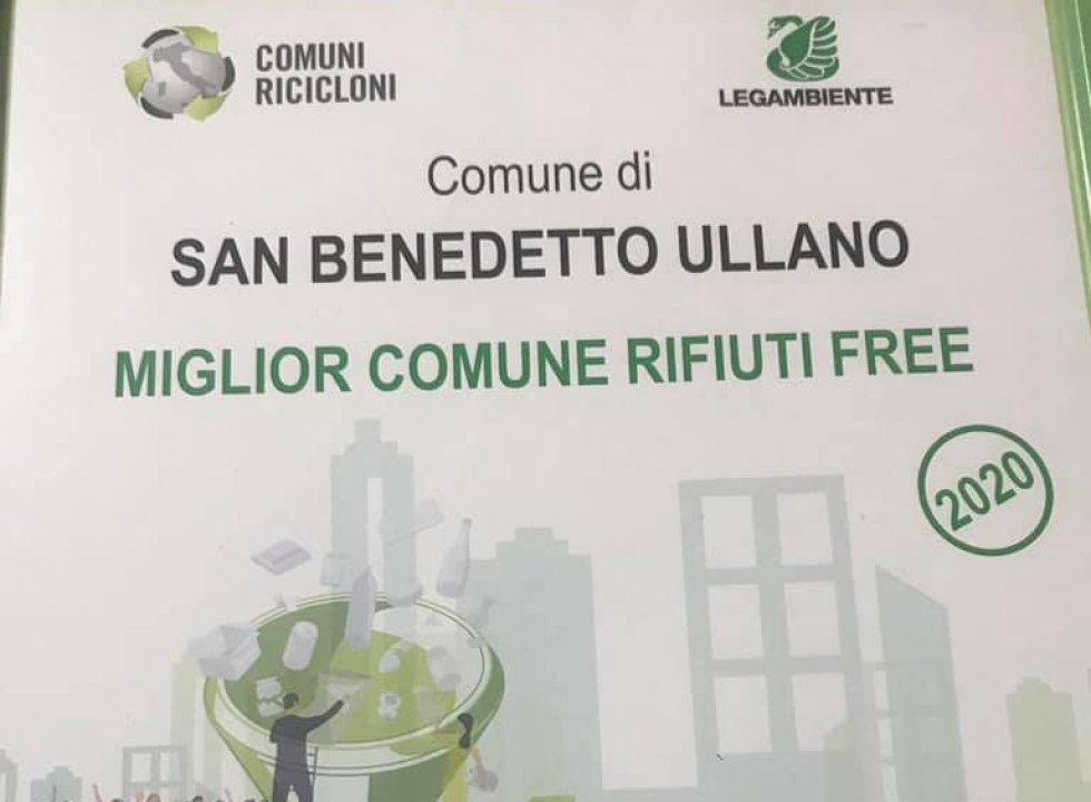 S.Benedetto Ullano è ancora primo comune rifiuti free sotto i cinquemila abitanti in Calabria.