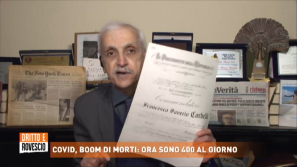 Corbelli dalle telecamere di Rete 4 restituisce al Presidente della Repubblica l’onorificenza di Commendatore