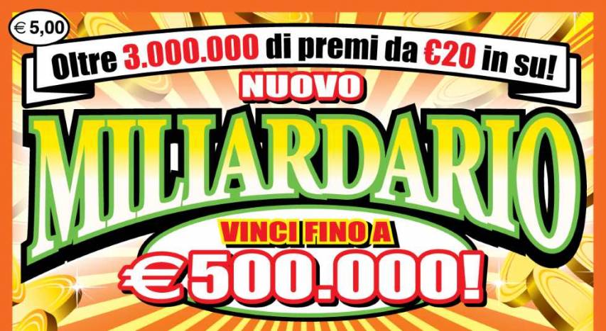 Vinti 500mila euro con un" gratta e vinci" da 5 euro