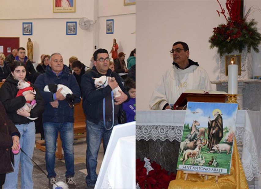 Torano Scalo. In chiesa per la benedizione degli animali in occasione della festa di S. Antonio Abate