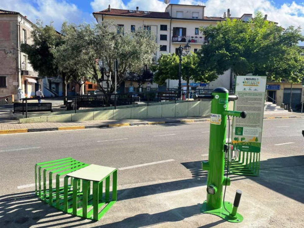 La postazione di ricarica ebike-ciclofficina a Sant&#039;Agata di Esaro