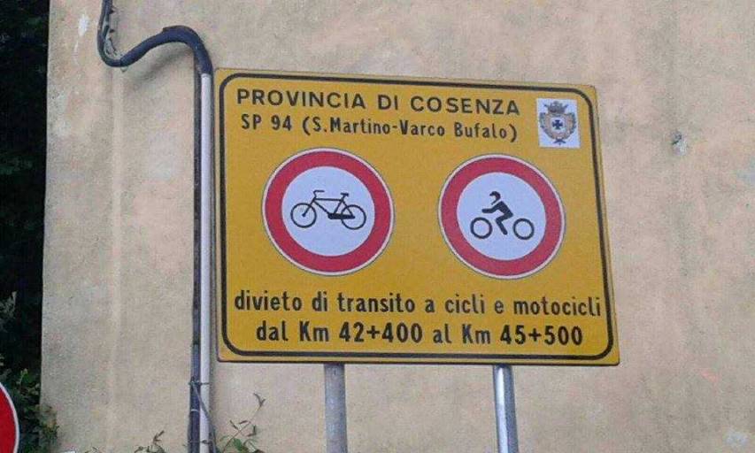 Revocato il divieto di transito per cicli e motocicli a Mongrassano