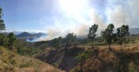 Il vasto fumo provocato dall&#039;incendio 