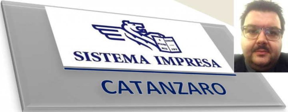 Il logo di “Sistema Impresa” e nel riquadro, il presidente Avvocato Rocco Mungo