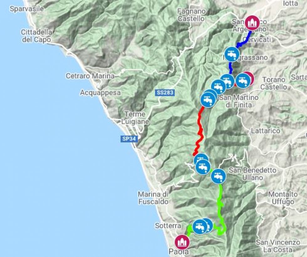 La cartina del percorso: La Via del Giovane